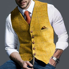 Classic vintage waistcoat for men | Lapel collar 2
