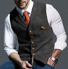 Classic vintage waistcoat for men | Lapel collar 3