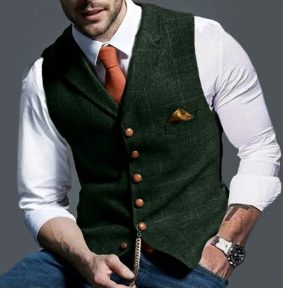 Classic vintage waistcoat for men | Lapel collar 8