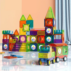 Educational Magnetic Building Blocks Set – 69-Piece LED Light Construction Toy for Kids 1