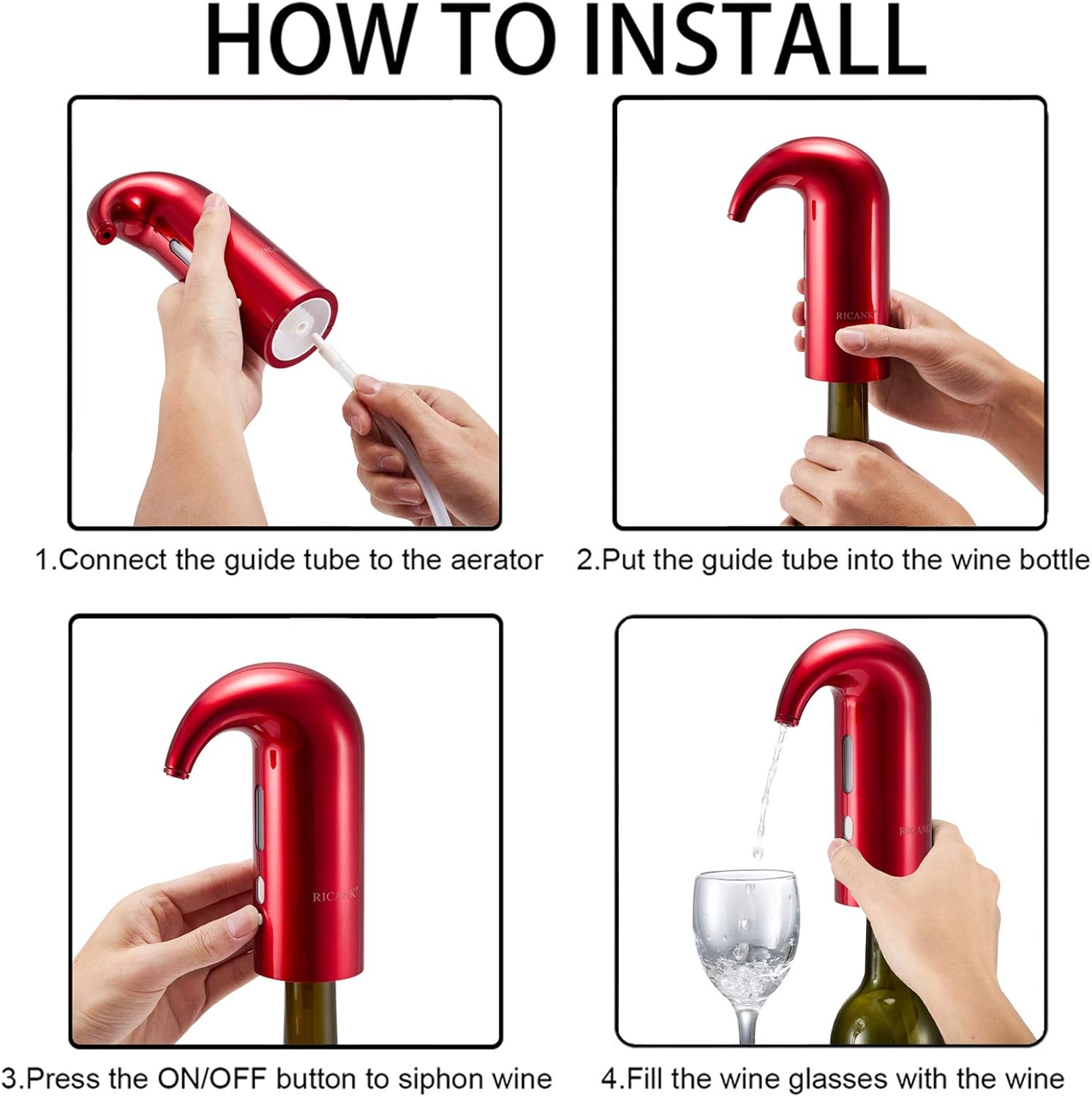 Electric Wine Aerator Pourer Dispenser 6