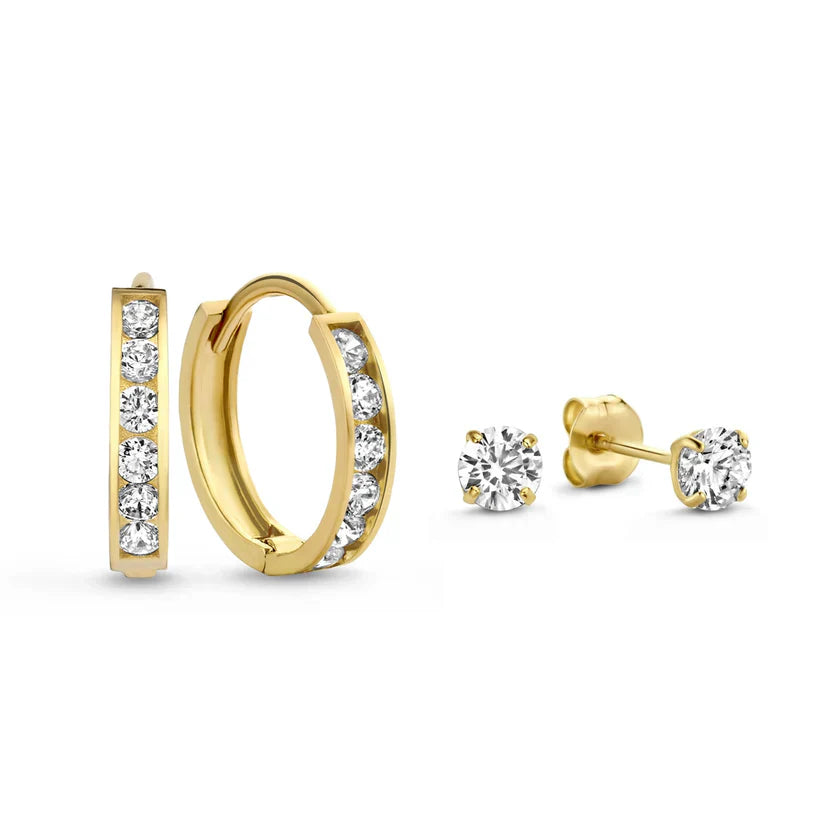 Elegant Gold Earrings with Sparkling Stones – Perfect for Any Occasion 0