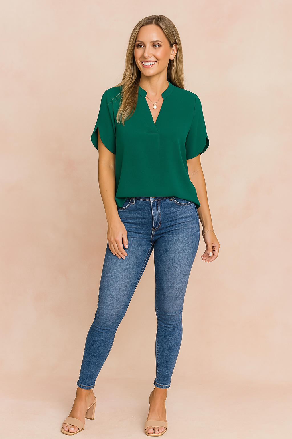 Emma | Stylish Short Sleeve Blouse with Slits on the Shoulders 1