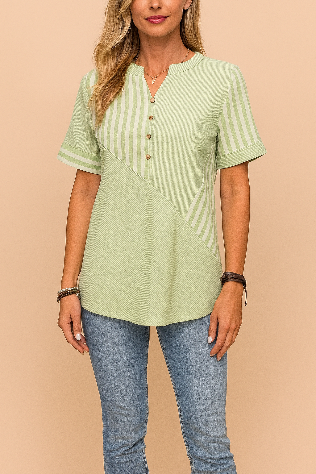 Estella | Comfortable cotton striped blouse 2