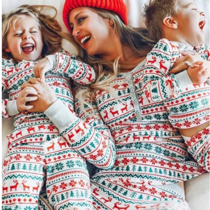 Family Christmas Pajamas Set Matching Cotton Sleepwear for All Ages 4