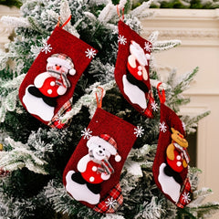 FestiveCharm | Set of Red Christmas Stockings for Festive Holiday Decoration 1