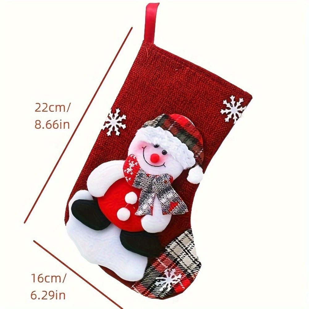 FestiveCharm | Set of Red Christmas Stockings for Festive Holiday Decoration 3