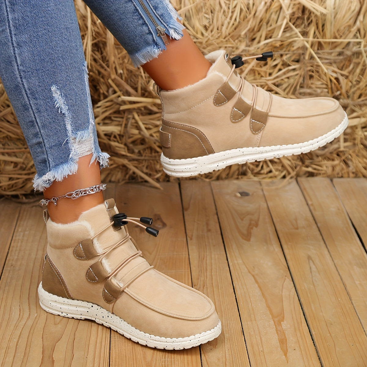 Fleece-Lined Sneaker Boots – Warm & Stylish Winter Footwear for Women 1