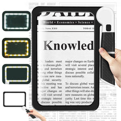Full Page Handheld Magnifying Glass 5x Magnification, LED Lighted Magnifying Glass with 3 Modes, Ideal for Reading Books and Seniors 2