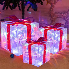 GlowBox – 3-Piece LED Gift Box Set for Christmas Decoration Display 2