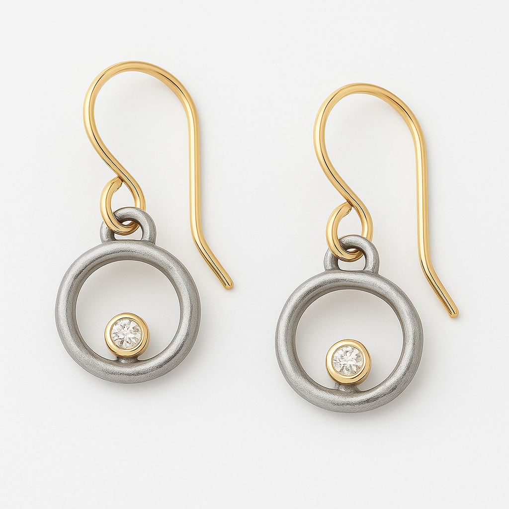 Gold and Silver Earrings with Cubic Zirconia - Elegant Pendant Jewelry for Every Style 0