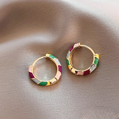 Gold enamel earrings for women – Elegant jewelry 1