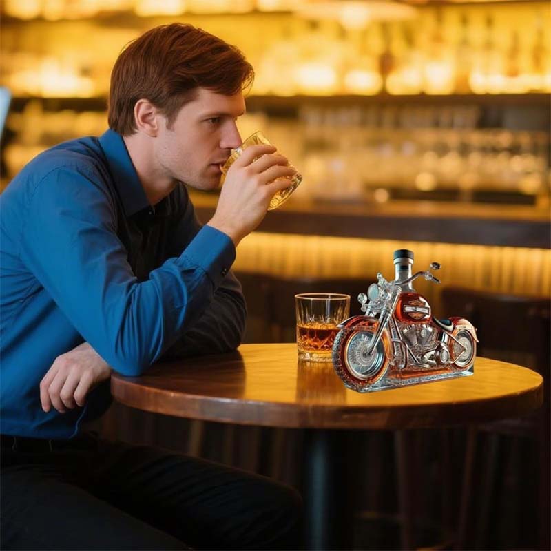 Harley Motorcycle Shaped Whiskey Decanter for Home Bar 3