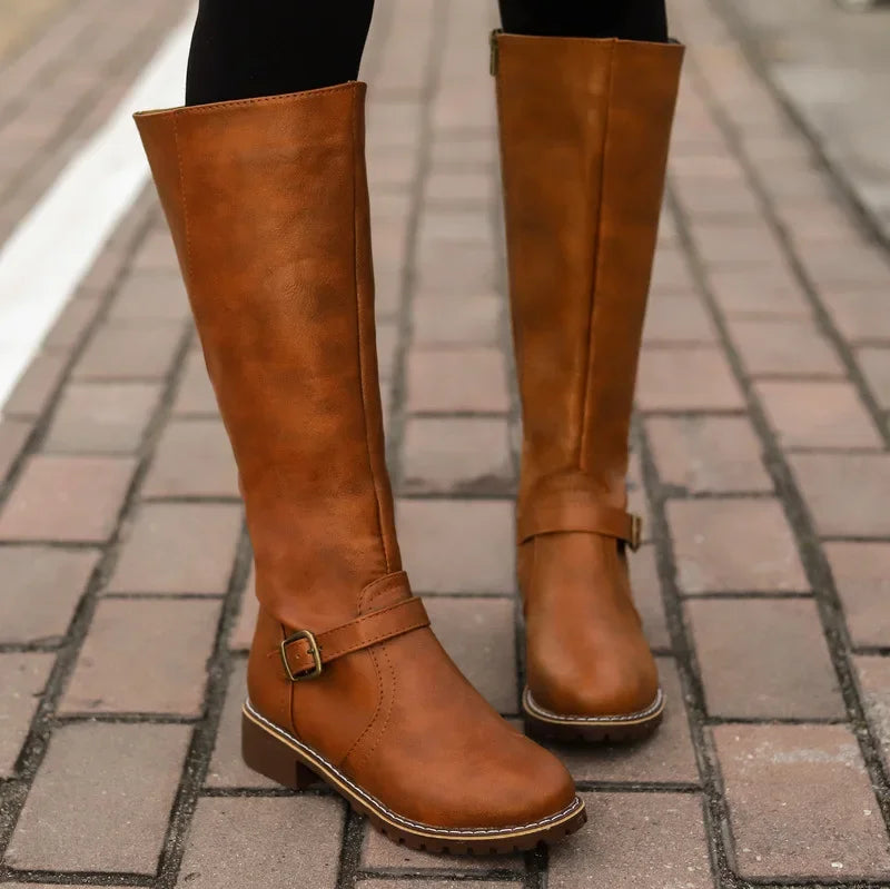 High-Top Biker Boots for Women – Edgy Style with Chunky Heel 1