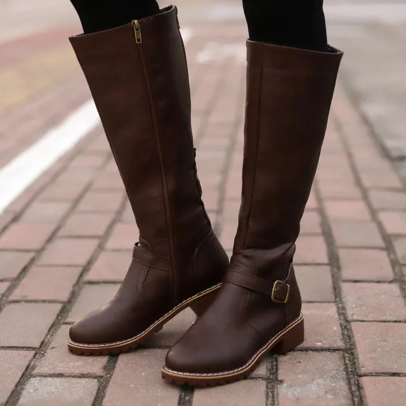 High-Top Biker Boots for Women – Edgy Style with Chunky Heel 7