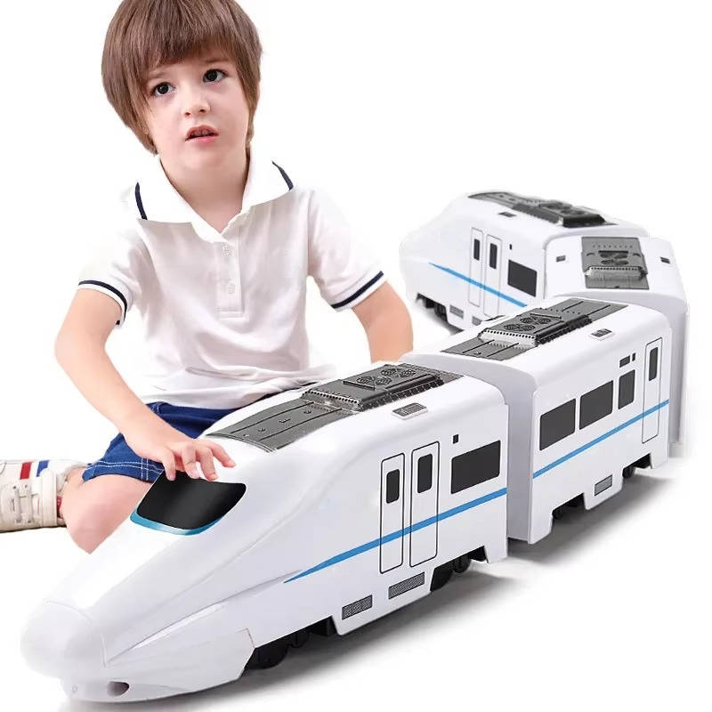 Interactive Train Toy Set for Toddlers – 4 Car Train with Spinning Action, Flashing Lights, and Realistic Sounds 0