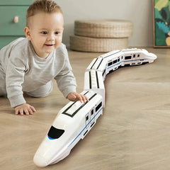 Interactive Train Toy Set for Toddlers – 4 Car Train with Spinning Action, Flashing Lights, and Realistic Sounds 1