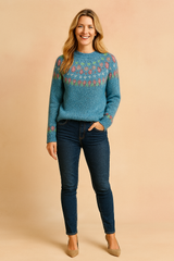 Izabela | Sweater with a colorful pattern on the top 3