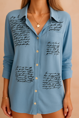 JENA | Shirt blouse with a script print 2