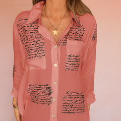 JENA | Shirt blouse with a script print 3