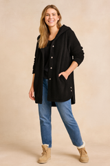 Katarina | Long Winter Jacket with Buttons and Hood 1