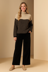 Klara | Geometric panel sweater 1