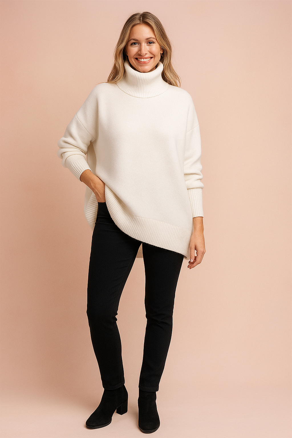 Lena | Short-sleeved sweater with a wide turtleneck 5