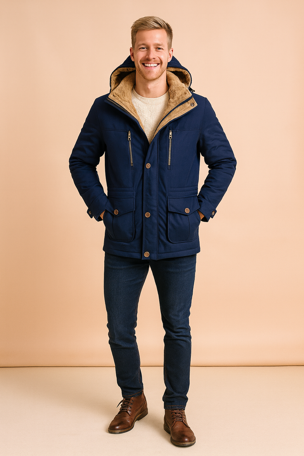Lexer | Classic men's winter jacket with hood | Warm 0