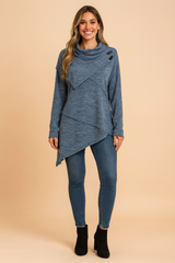 Lidia | Asymmetrical sweater with a decorative clasp 2