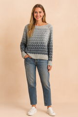 Lidia | Sweater with a geometric ombre pattern 0