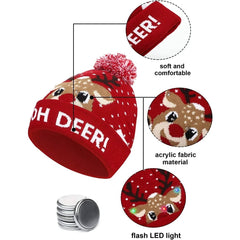 Light Up Christmas Hat with Colorful LED Lights – Stretchy Knit Beanie for All Ages and Holiday Celebrations 3