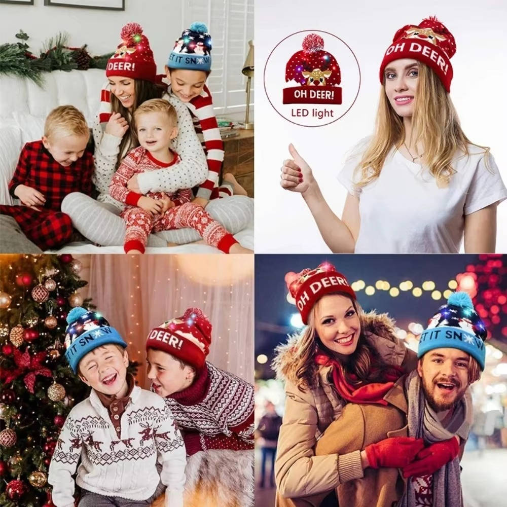 Light Up Christmas Hat with Colorful LED Lights – Stretchy Knit Beanie for All Ages and Holiday Celebrations 5