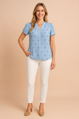 Livia | Girly blouse with a heart motif 2