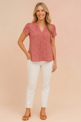 Livia | Girly blouse with a heart motif 3
