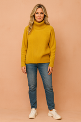 Lynette | Cozy Ribbed Knit Sweater with High Neck 1