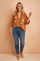 Maja | Shirt blouse with a floral print 0