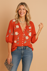 Maja | Shirt blouse with a floral print 1