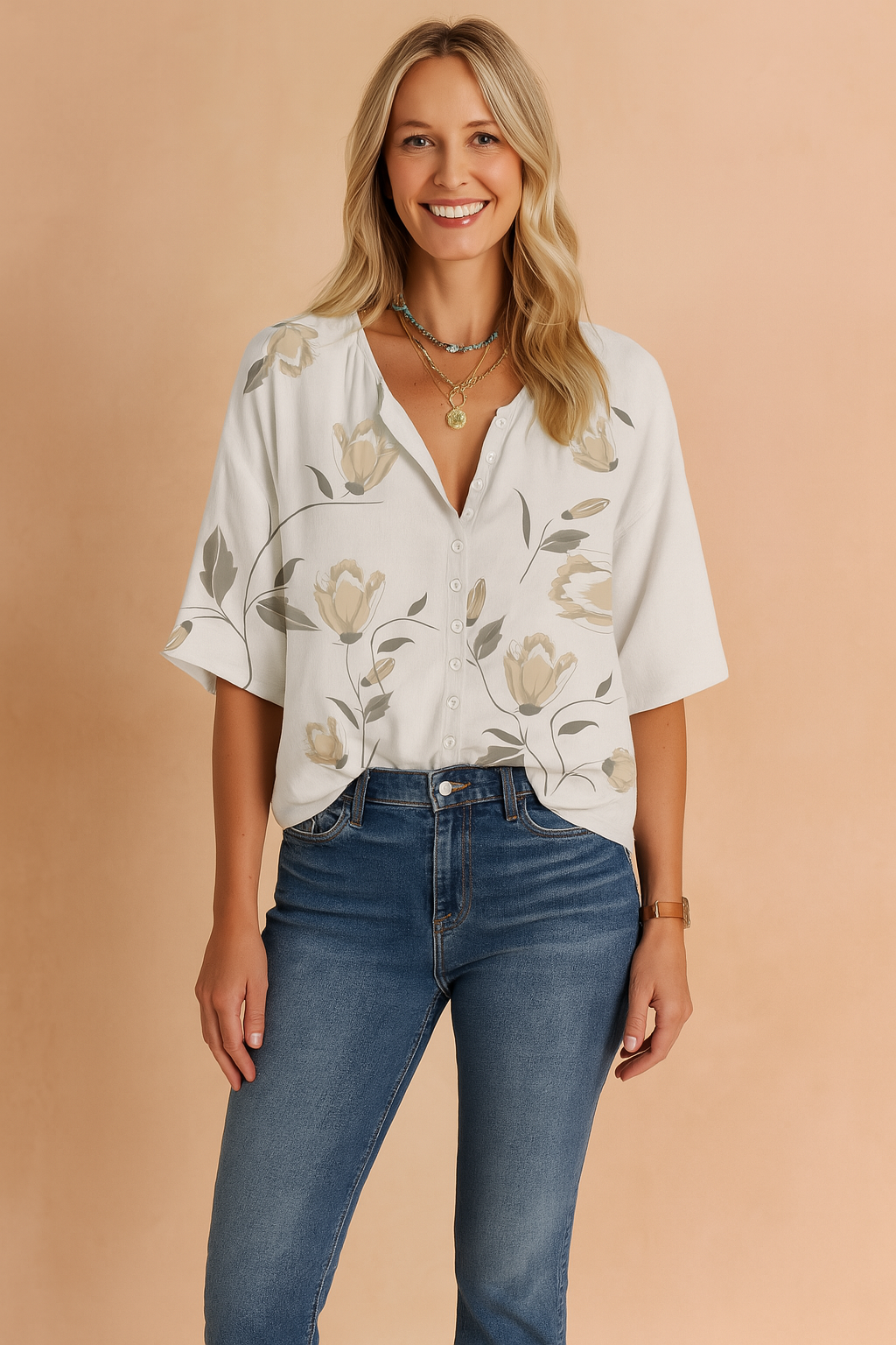 Maja | Shirt blouse with a floral print 4