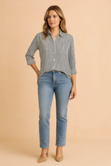 Maria | Casual Shirt with Vertical Pattern 1