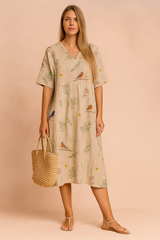 Maya | Women's Casual Shirt with Bird and Branch Print 1