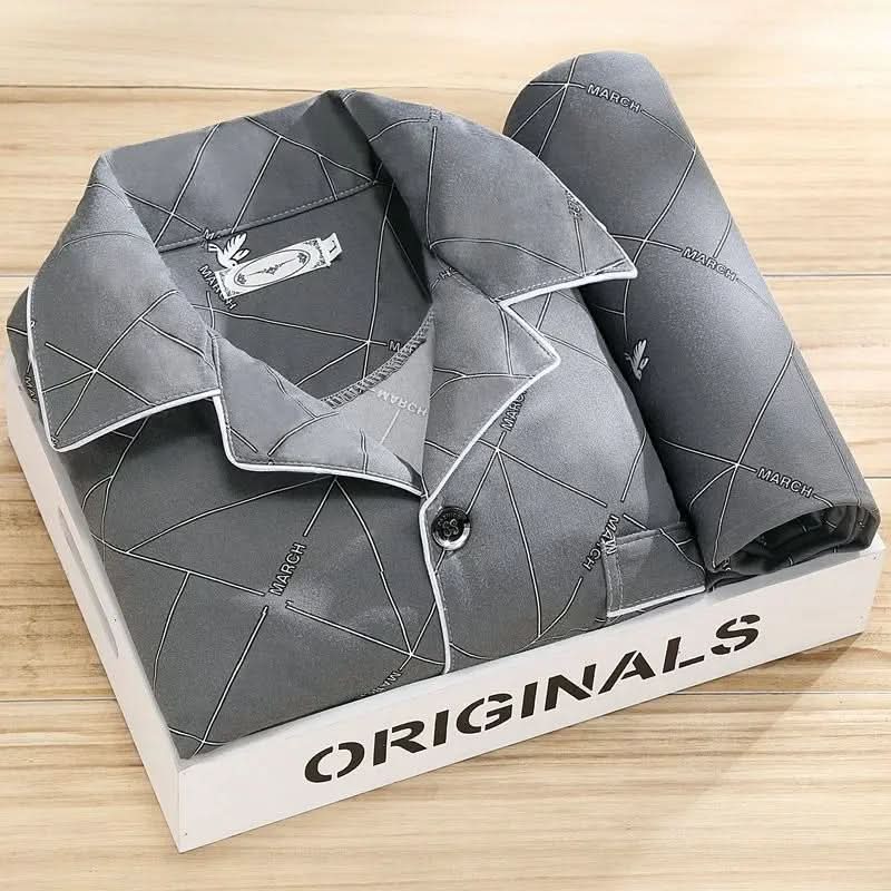 Men’s Button-Up Pajama Set – Soft & Breathable Sleepwear 3