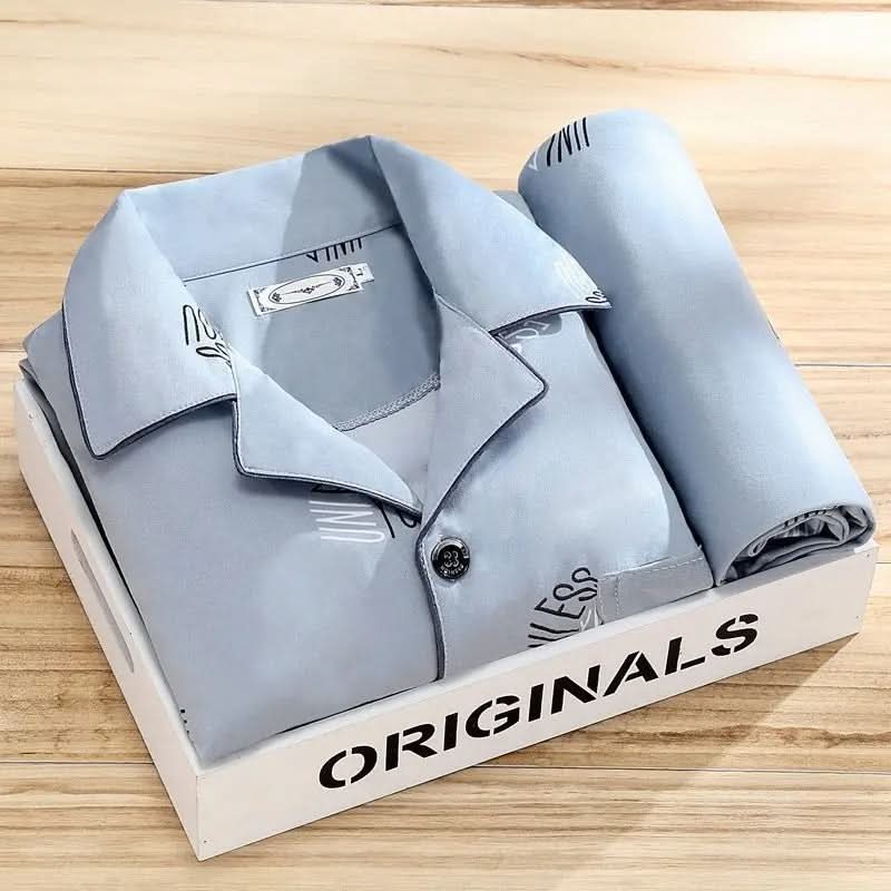 Men’s Button-Up Pajama Set – Soft & Breathable Sleepwear 9