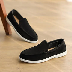 Men's Comfortable Slip-On Loafers Textile Blend Upper 2