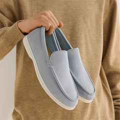 Men's Comfortable Slip-On Loafers Textile Blend Upper 3