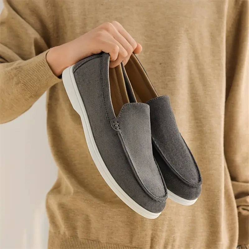 Men's Comfortable Slip-On Loafers Textile Blend Upper 4
