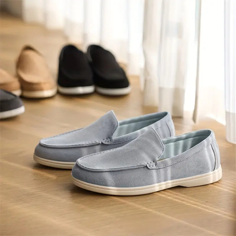 Men's Comfortable Slip-On Loafers Textile Blend Upper 5