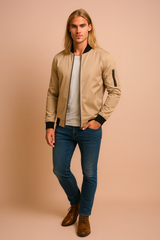 Men's Jacket | Casual Bomber Jacket with Zip and Pockets 1