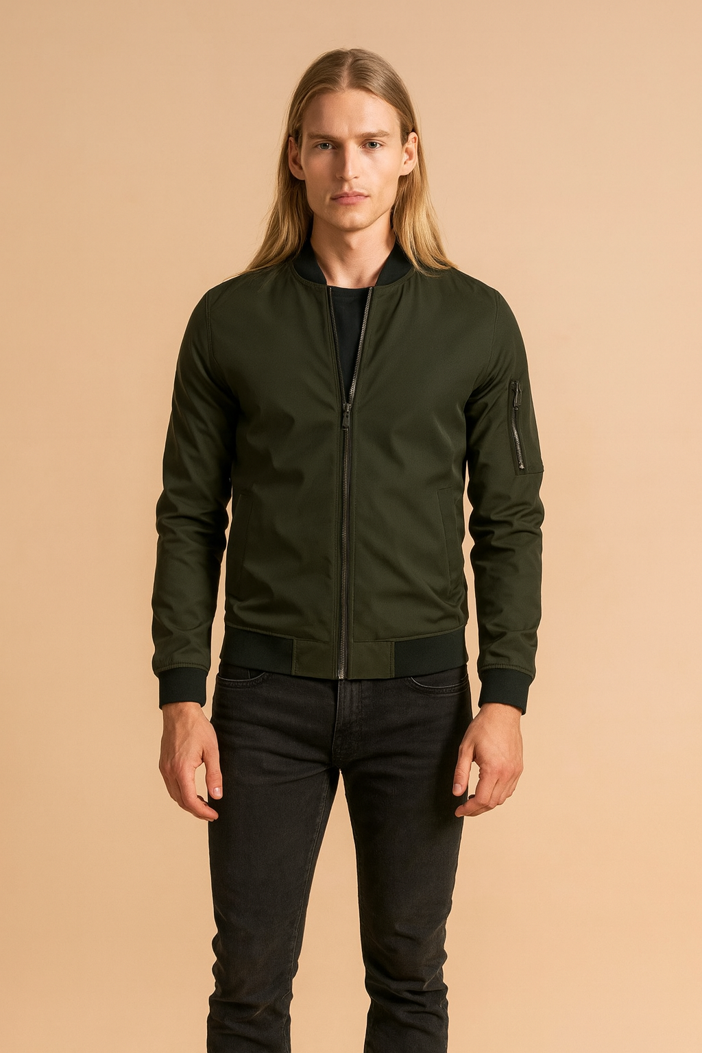 Men's Jacket | Casual Bomber Jacket with Zip and Pockets 4