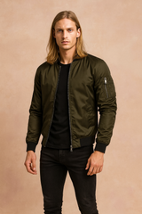 Men's Jacket | Lightweight Bomber Jacket with Zip and Pockets 0