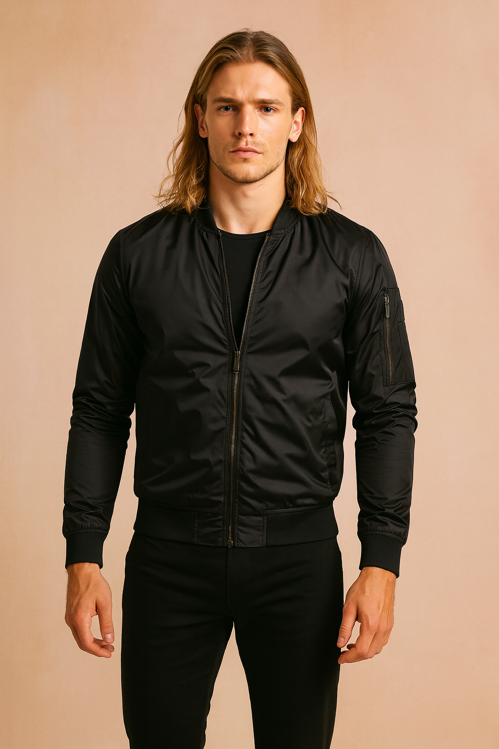 Men's Jacket | Lightweight Bomber Jacket with Zip and Pockets 1